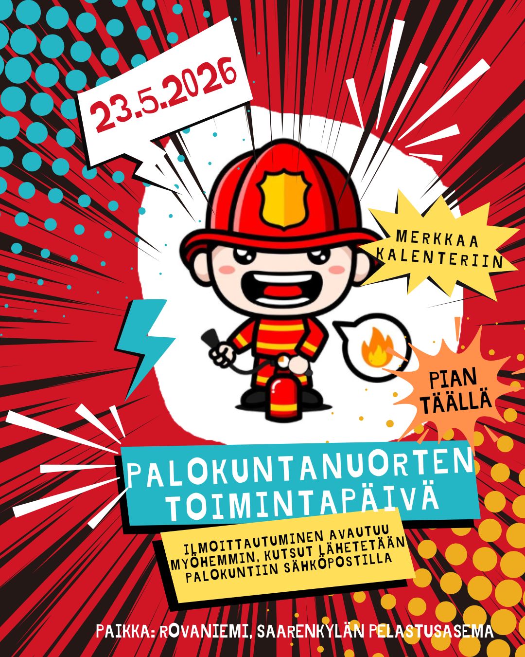 Palokuntanuorten toimintapäivä Rovaniemellä 23.5.2026