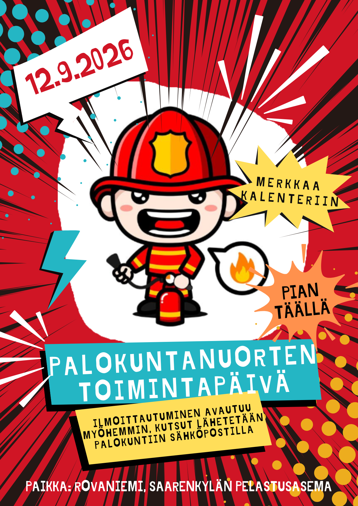 Palokuntanuorten toimintapäivä Rovaniemellä 12.9.2026
